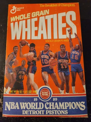Detroit Pistons 1989 NBA World Champions Wheaties Box Unopened RARE!! - Image 1 of 4