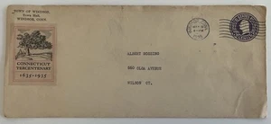 Cubierta - Windsor Connecticut Cachet con etiqueta Connecticut Tercentenario 1935 - Imagen 1 de 3