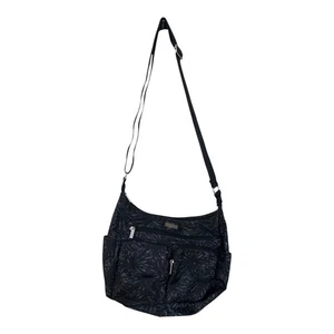 Baggallini Umhängetasche Everyplace Bag Damen schwarz Blumen Aufbewahrung Handtasche - Bild 1 von 4