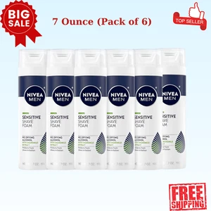 NIVEA MEN Sensitive Shave Foam, Soothing Witch Hazel Extracts, 7 Oz, Pack Of 6 - Picture 1 of 11