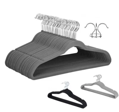 Neu Kleiderbügel samt 50-100 Stück Bügel Anti-Rutsch Hemdenbügel Wäschebügel - Bild 1 von 4