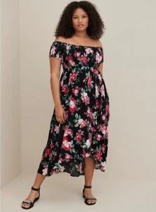 Vestido Torrid Floral Calado Fuera del Hombro Nuevo con Etiquetas Nuevo 3X - Imagen 1 de 9