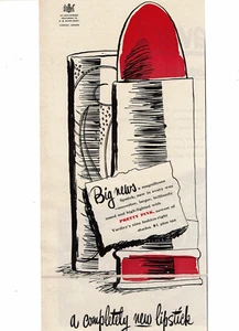 vintage 1950 Yardley Lipstick PRINT AD 1/2 page pink/red - Picture 1 of 1