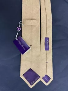 Ralph Lauren Purple Label Linen Knit Tie, Tan. NWT - Picture 1 of 7