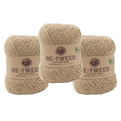 (Paquete de 3) Hilados marca León 253-122P hilo de re-tweed, mantequilla de maní Foto 1 de 4