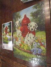 "Please Don't Pick the Flowers" 300 LG pc puzzle 24x18 Dalmatians fireplug EUC