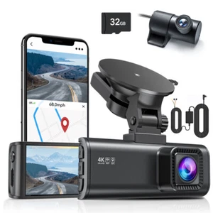 REDTIGER 4K Dash Camera Front and Rear Dash Cam WiFi With 32GB Card,Hardwire kit - Picture 1 of 10
