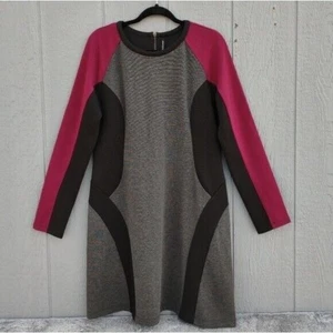 View by Walter Baker Knit Mini Dress Size 16 Moto Long Sleeves Colorblock - Picture 1 of 9