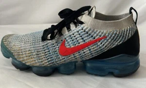 Nike Air VaporMax Flyknit 3 Blue Gold Running Shoes Style # AJ6900-106 Size 10 - Picture 1 of 8