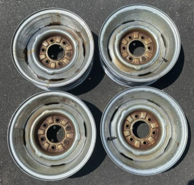 Juego de 6 ruedas cromadas 15x6 vintage para camioneta Chevy años 60 Foto 1 de 4