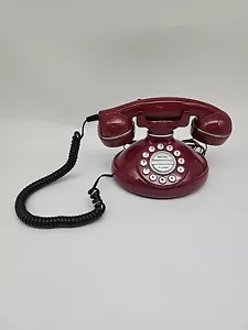 Teléfono retro de mesa rojo con cable con botón pulsador - TIMBRE REAL FUNCIONA - Imagen 1 de 9