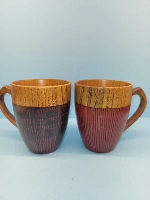 Taza de madera hecha a mano café caliente té cerveza jugo leche agua taza viaje natural Foto 1 de 4