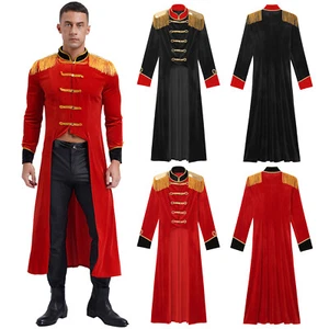 Mens Circus Ringmaster Performance Velvet Tassels Tailcoat Jacket Fancy Dress up - Picture 1 of 31