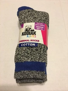 Socks Shoes Size Medium 10.5-4 Thermal Cotton Black Mix Royal - Picture 1 of 2