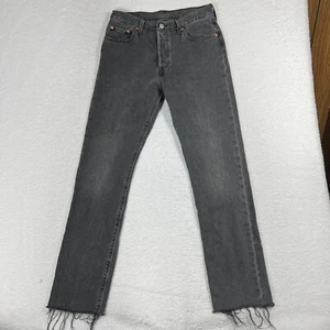 Levis 501 Jeans Women Button Fly 29x32 (30x30.5) Charcoal Denim Original Fit - Picture 1 of 11