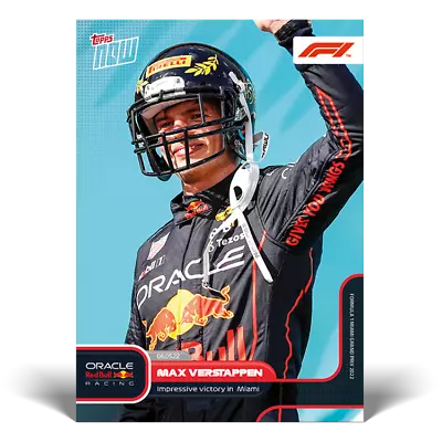 Max Verstappen Red Bull 2022 Topps Now Formula 1 F1 Card #17 Miami Football  - Image 1 of 2