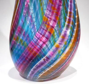 STUNNING 24" TALL HAND BLOWN GLASS ART SCULPTURE/CENTERPIECE, DIRWOOD, n3886 - Picture 1 of 10