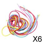 6X 6 Pcs Long Straight High Elastic Rubber Band Hair String Hair Rope