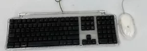 Apple Pro Keyboard M7803 USB Clear Case Tested W Apple Mouse Model 1967 - Picture 1 of 11