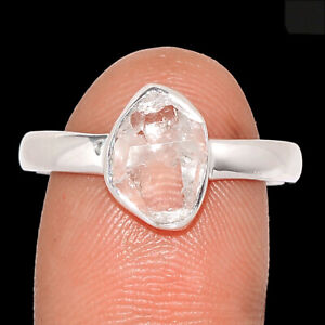 Herkimer Diamond - USA 925 Sterling Silver Ring Jewelry s.9 BR130324