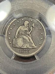 PCGS F15 1875 CC TWENTY CENT PIECE PERFECT FOR TRHE GRADE - Picture 1 of 3