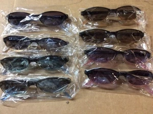 ASSORTED BOX OF SUNGLASSES SUN GLASSES SET OF 8 GLASS COLORED SMALL LENS - Picture 1 of 6