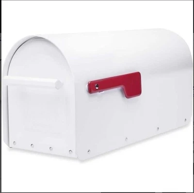 MAILBOX 5560B-R-10 Architectural Mailboxes Sequoia Post Mount Mailbox, Large, WH - Image 1 of 4