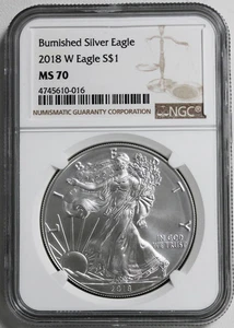 2018 W Eagle $1 - NGC MS 70 Burnished Silver Eagle C109-13 - Picture 1 of 2
