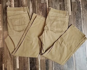 2 Paar - wetterfeste braune Herrenhosen gerades Bein vorne flach Größe 34 x 29 - Bild 1 von 11