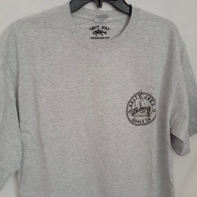 Camiseta gris manga corta Salty Joe's Supply Co para hombre talla LT camiseta gráfica Foto 1 de 4