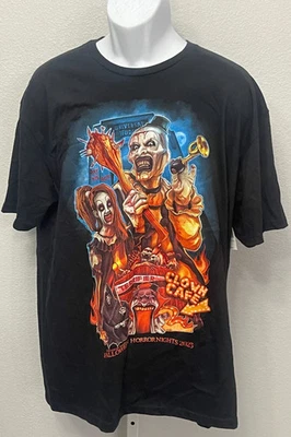 Универсальная черная футболка Halloween Horror Nights HHN Terrifier Art Clown Cafe L - Изображение 1 из 2