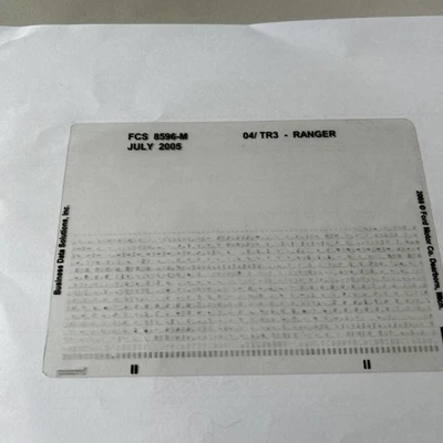 2004 TR3 Ford Ranger Parts Catalog  Manual Microfiche - Image 1 of 2