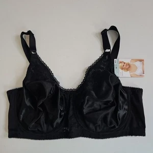Reggiseno donna nuovo con etichette Underscore sfoderato ferretto nero regolabile pizzo TG. 40DD - Foto 1 di 8