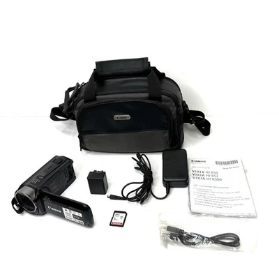 Canon VIXIA HF R500 HD Camcorder Bundle 57x AVCHD, Charger, Bag, TESTED WORKING - Image 1 of 4