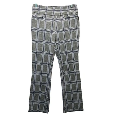 Pantalones a Cuadros 7th Avenue New York & Company Carrera Informales Medianos Gris Negro Foto 1 de 4