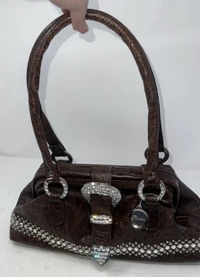 Brown B.B. Bolso Simon, Raviani Garland, TX estilo occidental con bolso/bolso Bling Foto 1 de 4
