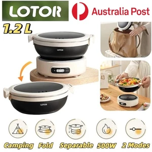 LOTOR Folding Electric Cooking Pot Portable Mini Heat Camping Multifunctional AU - Foto 1 di 11