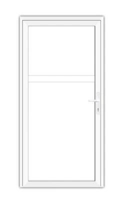 Nebeneingangstür Nebentür Tür Türe 1/3 Klarglas 2/3 Füllung außenöffnend ALU NEU - Bild 1 von 4