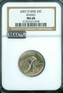 2007 D IDAHO QUARTER NGC MS68 SMS PQ 2ND FINEST REGISTRY MAC SPOTLESS  * - Picture 1 of 4