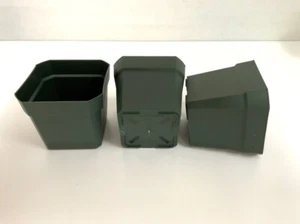 Pots KORD 3 1/2 inch Green Square Sturdy Plastic NEW Qty 10 - Picture 1 of 4