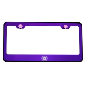 Purple Chrome Laser Etched New Jaguar Logo License Frame T304 Stainless Steel - Bild 1 von 10