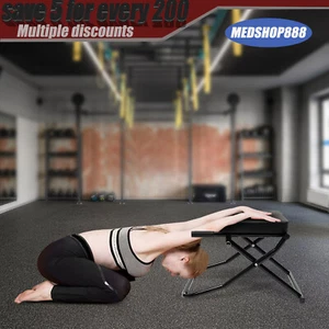 Panca con poggiatesta yoga nera sedia capovolta per allenamento equilibrio esercizio US - Foto 1 di 21