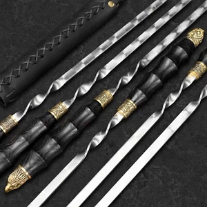 6Pcs BBQ Steel Stainless Skewers Set Grill Barbecue Kebab for Mangal "BORR" - Picture 1 of 5