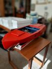 Vintage Gas Engine WOODEN Red Speed RC BOAT 19" 1930's Quality Tether Boat