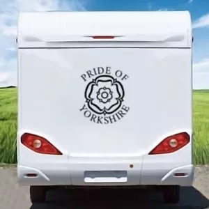CALCOMANÍA CALCOMANÍA AUTOCARAVANA CÁMPER FURGONETA CARAVANA BRÚJULA MONTAÑAS Yorkshire Pride - Imagen 1 de 4