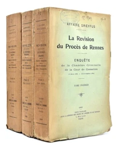 Affaire Dreyfus : LA REVISION DU PROCES DE RENNES. 1908, 3 tomes. - Picture 1 of 1