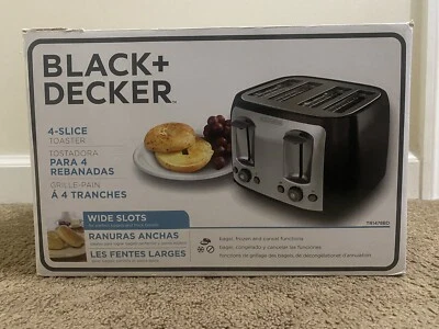 Black+Decker 4-Slice Toaster Black Model TR1478BD Wide Slot for Bread or Bagel - Image 1 of 4