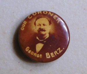 George Berz Illinois local campaign pin button political - Picture 1 of 3