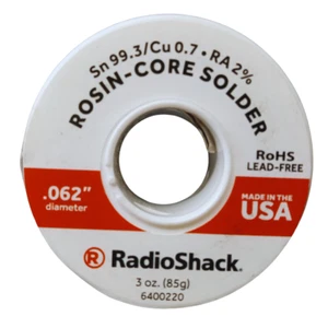 RadioShack SnCu 99.3/0.7 Lead-Free Solder, 0.062" Diameter - 3.0 oz. Spool - Picture 1 of 3