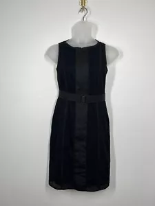 Akris Punto Lasercut Sheath Dress Size 8 Zip Front Belted - Picture 1 of 8